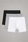 Erkek Pamuklu Likralı 3'lü Renkli Kutulu Boxer
