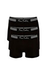 Erkek Siyah Klasik Pamuklu 3'lü Boxer Kutulu