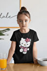 Hello Kitty Baskılı Unisex Çizgi Film Çocuk Tişört (1-12 YAŞ)