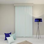 PAREDORA Turkuaz Çizgili Tek Kanat Fon Perde