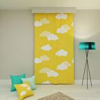 PAREDORA Sarı Bulutlar Tek Kanat Fon Perde