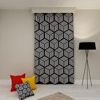 PAREDORA Altıgen Çizgiler Tek Kanat Fon Perde