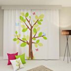 PAREDORA Kuş Ağacı Çift Kanat Fon Perde