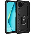 Gpack Huawei P40 Lite Kılıf Tank Koruma Vega Standlı Yüzüklü Mıknatıslı