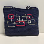 Uretti-VENHAR7589 - El Yapımı Kadın Omuz Çantası - Lacivert