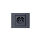 Grano Metalik Füme Topraklı Priz Çerçeve Dahildir