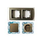 Ovivo Mina Antrasit Ikili Set - Anahtar - Topraklı Priz