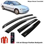 Honda Civic Mügen Cam Rüzgarlığı 1992 - 1995 Arası 4 Lü Takım Koku Hediyeli