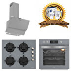 Silverline Buhar Destekli AirFrayer Gri Cam Ankastre Set 3490 Oslo - CS5335S01 - BO65P4S01