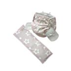 BEZHANE Baby Yıkanabilir Bebek Bezi Pembe Beyaz Yıldızlı (3kg-12kg)+1 Numara 7 katlı Emici Ped