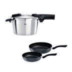 Fissler Vitaquick Premium 4,5 Litre Düdüklü Tencere + Tava Set