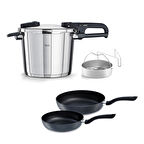 Fissler Vitaquick Edition 6 Litre Düdüklü Tencere + Tava Set