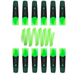 Liqeo Liquid Flat Fosforlu Kalem (H-3128) 12 Adet Yeşil