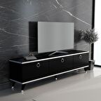  MOBİLYA GEZEGENİ Elite Gold Tv Ünitesi Siyah - Gümüş 150 Cm 