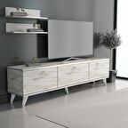 MOBİLYA GEZEGENİ LİFE TV ÜNİTESİ EFES MERMER - GÜMÜŞ 150 CM