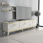 MOBİLYA GEZEGENİ Efes Mermer - Altın  Elite Gold Tv Ünitesi 180 cm Z2003