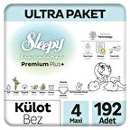 Sleepy Bio Natural Premium Plus Ultra Paket Külot Bez 4 Numara Maxi 192 Adet
