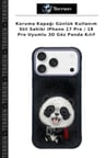 Koruma Kapağı Günlük Kullanım Stil Sahibi iPhone 17 Pro / 18 Pro Uyumlu 3D Göz Panda Kılıf