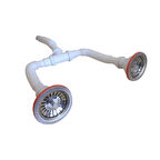 Bocchi Çift Gözlü Eviye için Paslanmaz Çelik Süzgeç, Sifon İkili 2331-0002