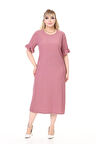 Yazlık Kısa Kol Esnek Büyük Beden Elbise 9F-2656 - kopya