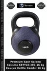 Premium Spor Salonu Çalışma KETTLE-300-16 kg Kauçuk Kettle Dambıl 16 kg