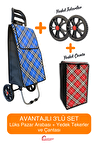 Pazar Arabası Plus Avantajlı 3' lü SET Pazar Arabası + Yedek Tekeri + Yedek Çantası.