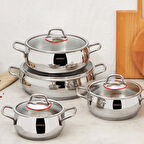 Karaca Emirgan İndüksiyon Tabanlı 8 Parça Çelik Tencere Seti