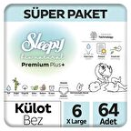 Sleepy Bio Natural Premium Plus Süper Paket Külot Bez 6 Numara Xlarge 64 Adet
