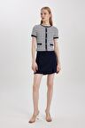 DeFacto Normal Bel Yırtmaçlı Şort Etek C1860AX24SPNV245