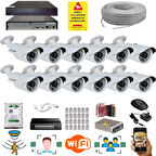 12 Kameralı Set - 5 Mp 1940P Sensör 6 Megapiksel Sony Lens Metal Kasa Ip Güvenlik Kamerası Seti