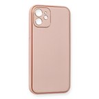 İphone 12 Kılıf Coco Deri Silikon Kapak - Pembe