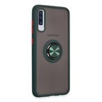 Samsung Galaxy A70 Kılıf Montreal Yüzüklü Silikon Kapak - Yeşil