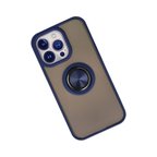 İphone 13 Pro Max Kılıf Montreal Yüzüklü Silikon Kapak - Lacivert