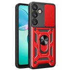 Samsung Galaxy S25 Plus Kılıf Pars Lens Yüzüklü Silikon - Kırmızı