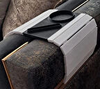 Almila 3D Baskı Koltuk Kenarı Bardaklıklı Pratik Sehpa – Esnek Katlanabilir Tasarım