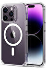 Iphone 14 Pro Kılıf Kamera Lens Korumalı Magsafe Destekli Şeffaf Darbe Emici Sert Kapak