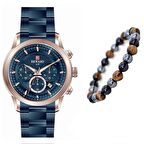 Reward Siyah Çelik Kordon Spor Model Takvimli Fonksiyonları Aktif Erkek Kol Saat+Bileklik