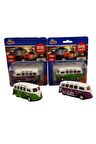2 Adet kutulu Çek Bırak Metal Minibüs Oyuncak Arabalar 2 Adet