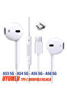 Samsung A53 5G - A54 5G - A55 5G - A56 5G Uyumlu Type C Mikrofonlu Kulaklık Beyaz