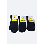 Yalıncak Yarım Konç Kolej Çorap Siyah Renk 12 Adet Desensiz Model