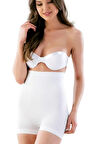 2055 Dikişsiz Masaj Özellikli Kısa Paça Korse Beyaz