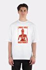 Unisex Beyaz Oversize T-shirt Self Destructive