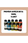 5 Adet 120 Ml Cadence Akrilik Boya