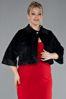 Kapri Kol Kürk Görünümlü Büyük Beden Abiye Ceket ABC004