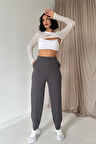 JANES Füme Pensli Lastik Detaylı Pantolon