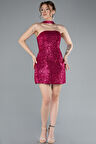 Straplez Mini Pul Payet Gece Elbisesi ABK2201