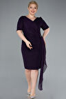 Kısa Kol Simli Midi Büyük Beden Abiye ABK2303