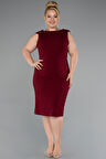 Kolsuz Midi Büyük Beden Davet Elbisesi ABK2422