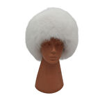 Hakiki Deri Gerçek Tilki Kürklü Kadın Kalpak Ushanla Ayarlanabilir Şapka Bere Beyaz