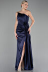 Straplez Bacak Dekolteli Uzun Saten Abiye ABU4174